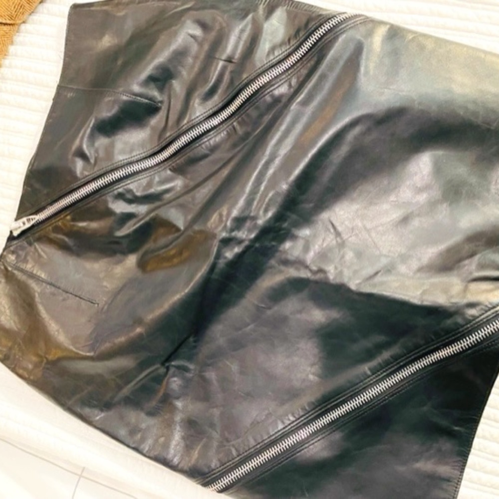 Rare Find Alexander Wang Leather Skirt with Silver Zippers